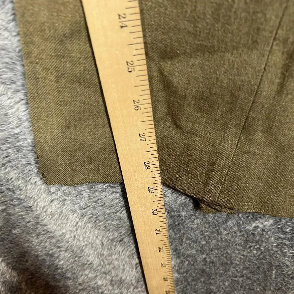 Vintage Pants Mens 31x31 Green Tweed Wool Army WWII Button Fly Lined Straight